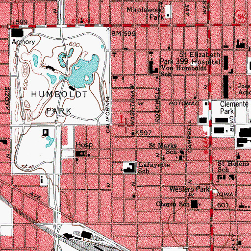 Topographic Map of Cardenal Driving School, IL