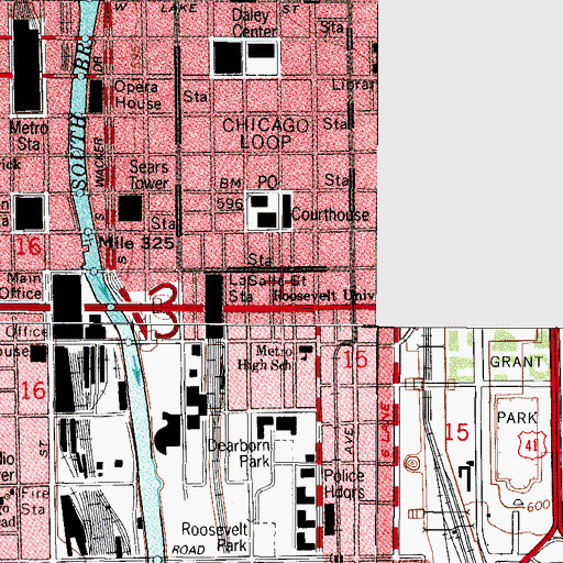 Topographic Map of Career Academy, IL