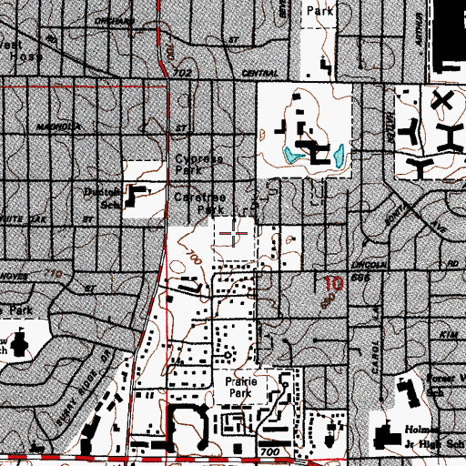 Topographic Map of Carefree Park, IL