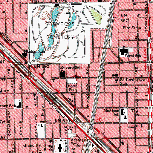Topographic Map of Carey Temple African Methodist Episcopal Church, IL