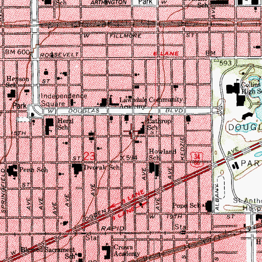 Topographic Map of Carey Tercentenary African Methodist Episcopal Church, IL