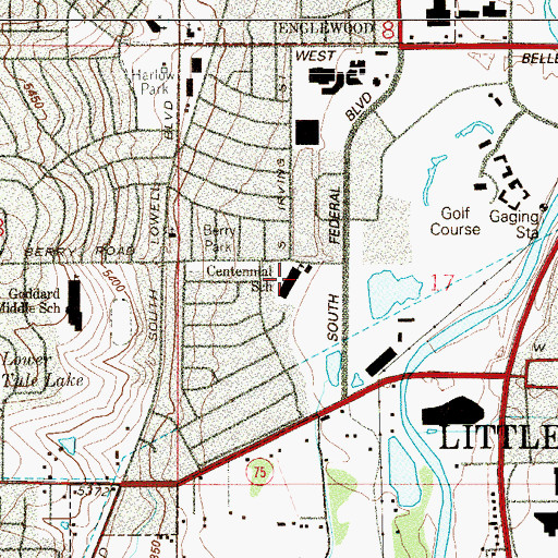 Topographic Map of Centennial Academy of Fine Arts and Education, CO