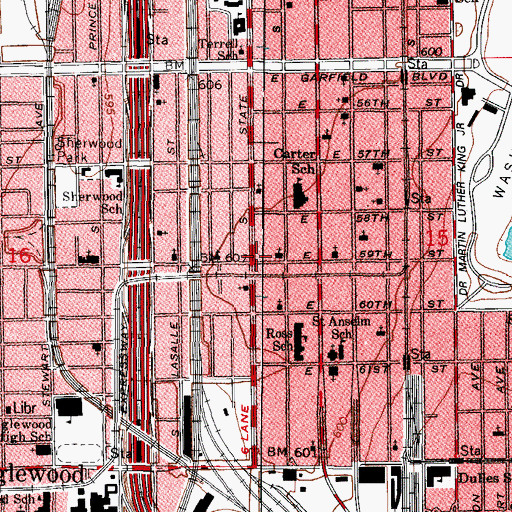 Topographic Map of Cedar Grove Missionary Baptist Church, IL