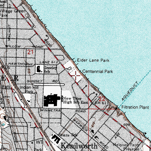 Topographic Map of Centennial Park, IL