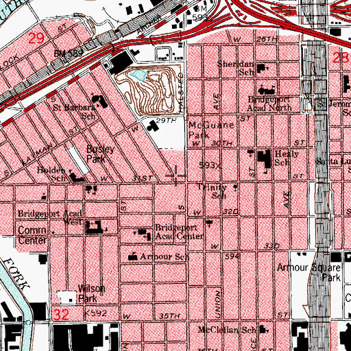 Topographic Map of Central Assembly of God Church, IL