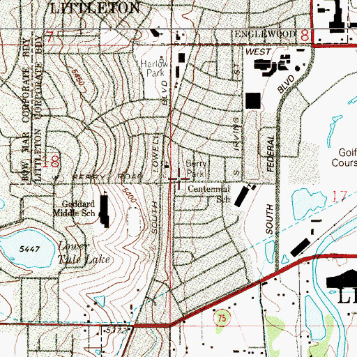 Topographic Map of Berry Park, CO