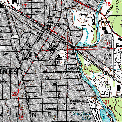 Topographic Map of Central Park, IL