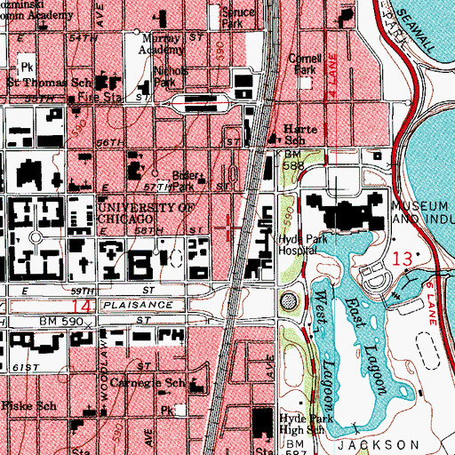 Topographic Map of Charles Bonner House, IL