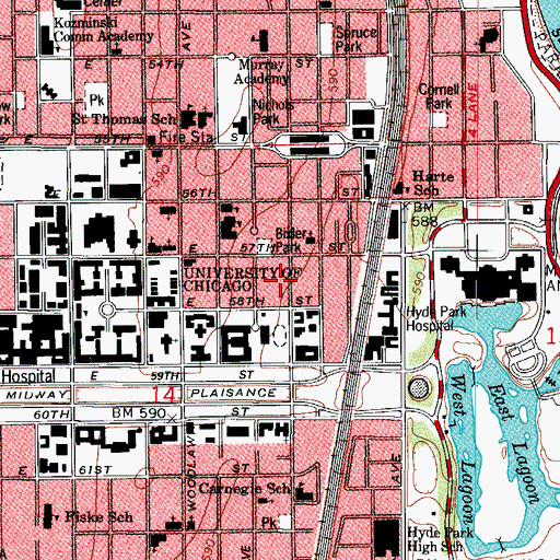 Topographic Map of Charles H Botsford House, IL
