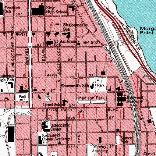 Topographic Map of Charles H Starkweather House, IL