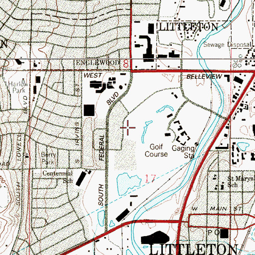 Topographic Map of Centennial Racetrack, CO