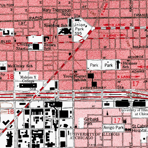 Topographic Map of Chase House, IL
