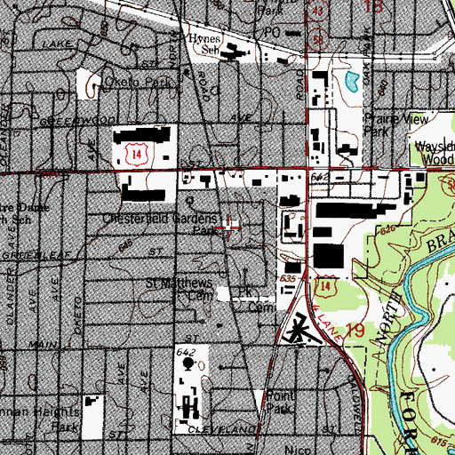 Topographic Map of Chesterfield Gardens Park, IL