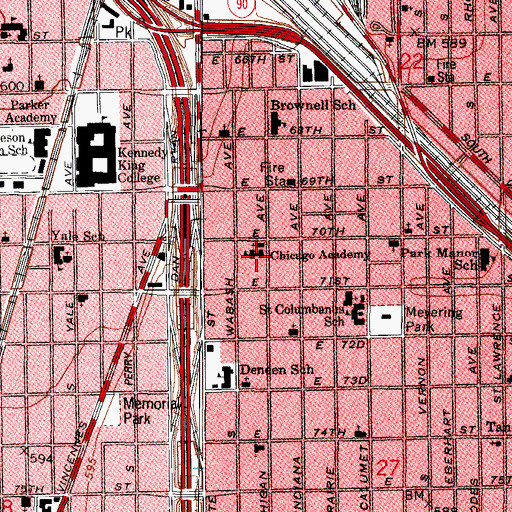 Topographic Map of Chicago Academy, IL