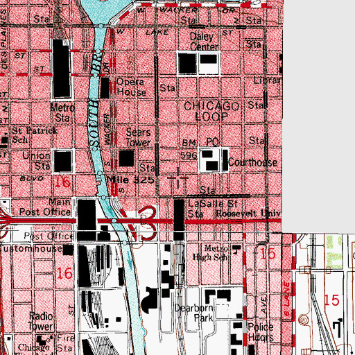 Topographic Map of Chicago Board of Trade, IL