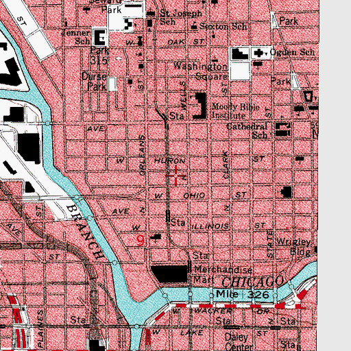 Topographic Map of Chicago City Ballet, IL