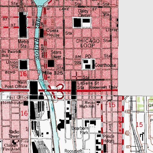 Topographic Map of Chicago Institute for Financial Studies, IL