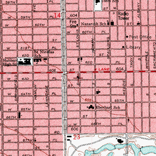 Topographic Map of Chicago Lawn United Methodist Church, IL