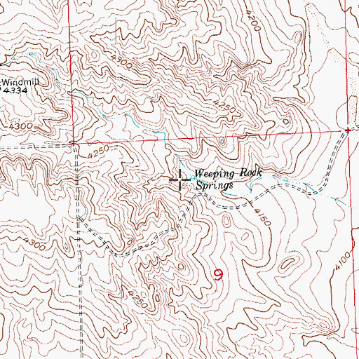 Topographic Map of Weeping Rock Springs, CO