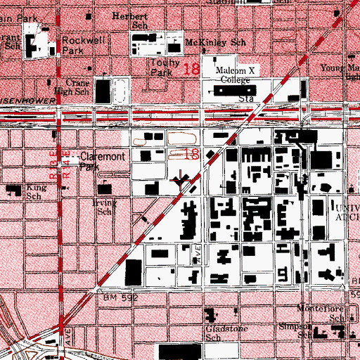 Topographic Map of Chicago Medical School, IL