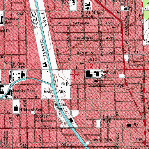 Topographic Map of Chicago Nursery and Orphan Asylum, IL