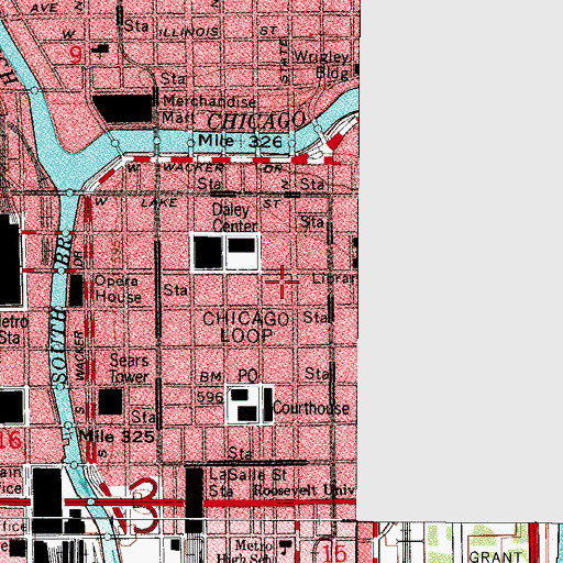 Topographic Map of Chicago Professional College, IL