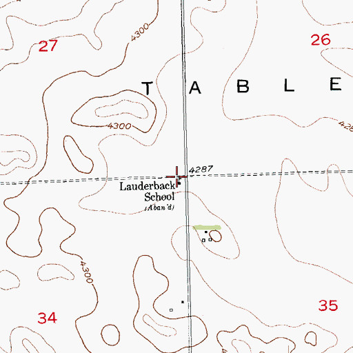 Topographic Map of Lauderback School, CO