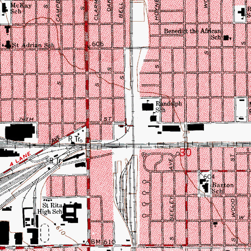 Topographic Map of Chicago Truck Driving School, IL