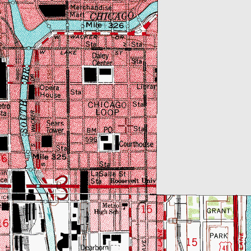 Topographic Map of Chicago Urban League Computer Training Center, IL