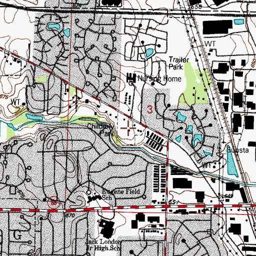 Topographic Map of Childerly Park, IL