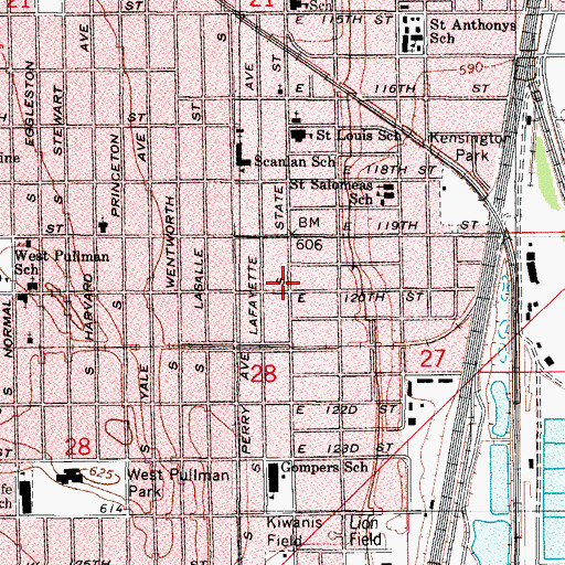 Topographic Map of Children Giving Light To A Dark World Spirtual Church, IL