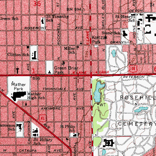 Topographic Map of The Childrens House, IL