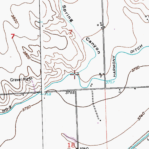 Topographic Map of Spring Canyon, CO