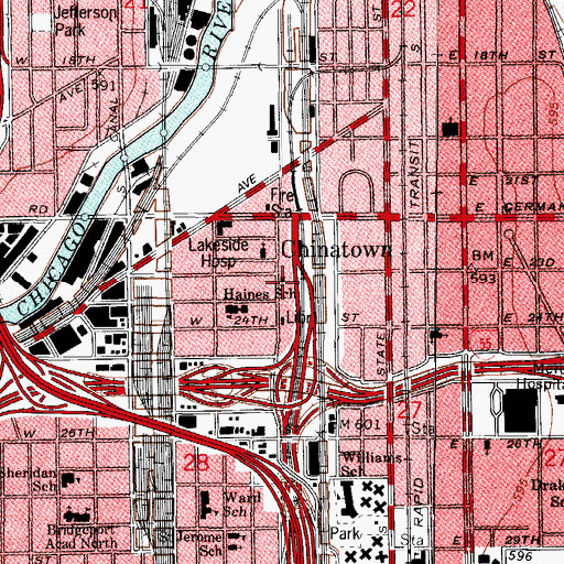 Topographic Map of Chinese Christian Union Church, IL
