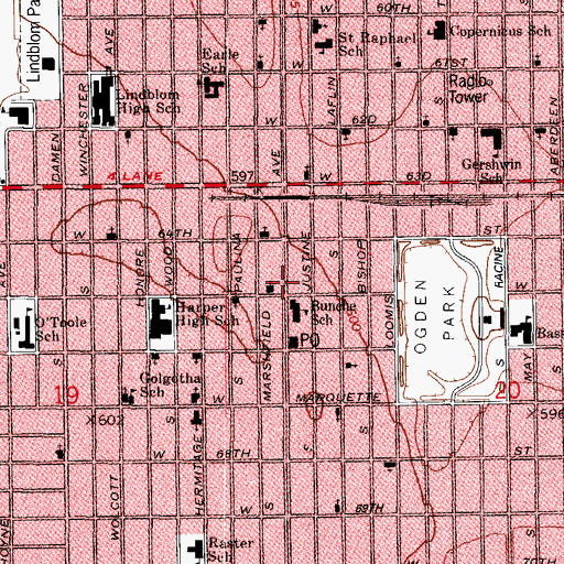 Topographic Map of Christ Haven Center, IL
