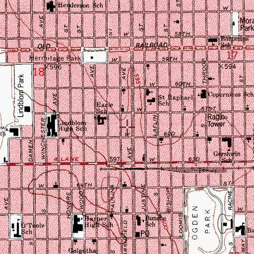 Topographic Map of Christ Temple Apostolic Church, IL