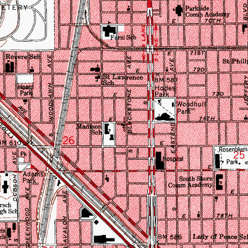Topographic Map of Christ Temple Community Church, IL