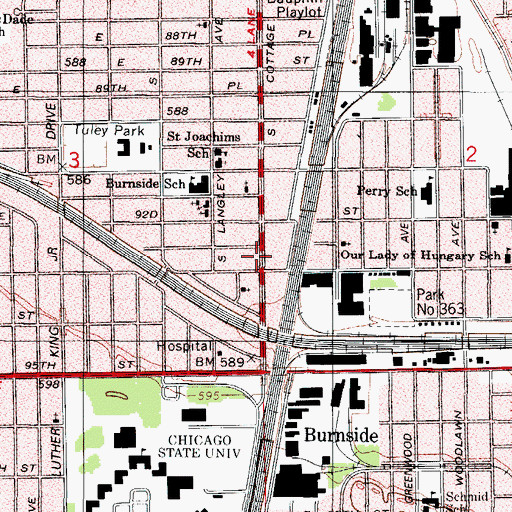 Topographic Map of Christ Temple Pentecostal Church, IL