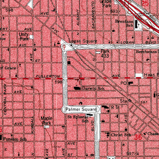 Topographic Map of Christ the Redeemer Roman Catholic Church, IL
