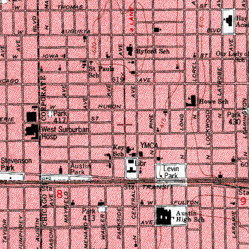 Topographic Map of Christ Unity Church, IL
