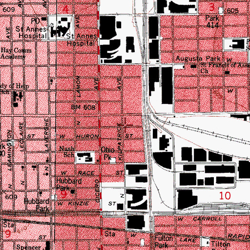 Topographic Map of Christian Faith Missionary Baptist Church, IL