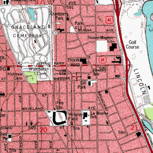 Topographic Map of Christian Fellowship United Methodist Church, IL