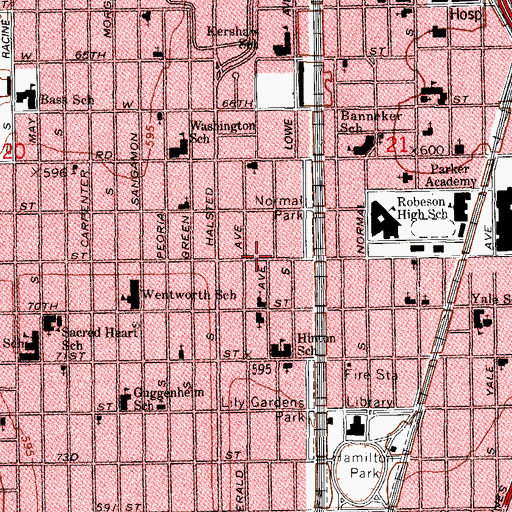 Topographic Map of Christian Hope New Testament Church, IL