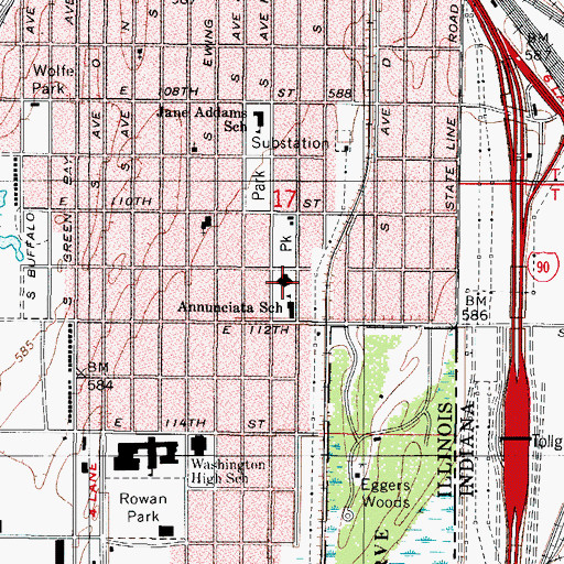 Topographic Map of Church of Annunciata, IL