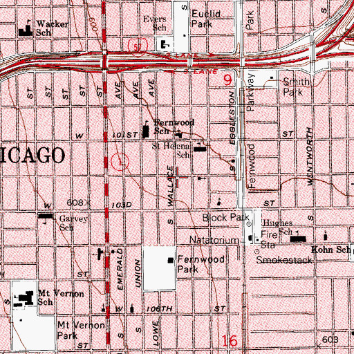 Topographic Map of Church of Christ, IL