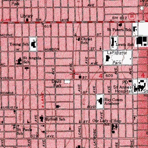 Topographic Map of Church of Christ, IL