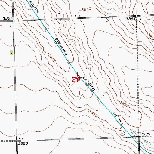 Topographic Map of North Sterling Lateral Number 44, CO