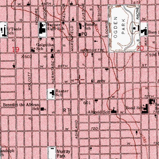 Topographic Map of Church of God, IL