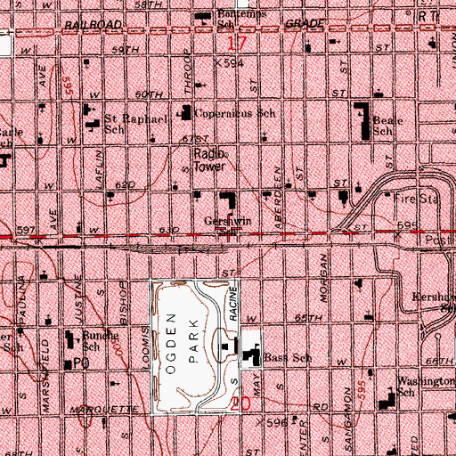 Topographic Map of Church of God, IL