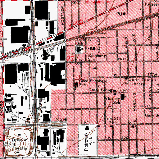 Topographic Map of Church of God, IL